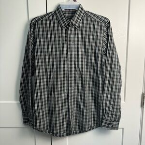 MEXX Men's Semi-Slim Fit Coupe Semi-Adjustee Button Up Shirt Black White Size L